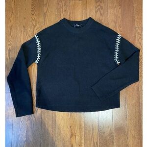 100% Wool Black Crewneck Sweater